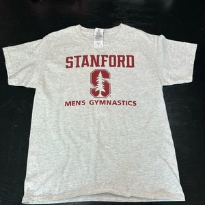 Stanford Men's Gymnastics Gray T-Shirt- youth medium heather gray red tree - Picture 1 of 5