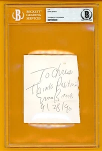 ERNIE BANKS Cut Autograph AUTO BGS BAS Certified Slab Dated 9/28/1990 - Picture 1 of 2