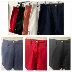 NEXT Ladies Linen Mix Shorts Various Colours Sizes 6-26 Brand New - Picture 1 of 16