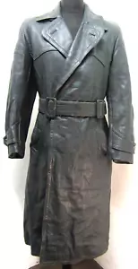 VINTAGE WW2 TEDESCO LUFTWAFFE UFFICIALI PELLE TRENCH CAPPOTTO GIACCA TAGLIA UK M - Foto 1 di 21
