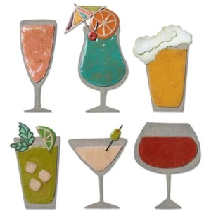 Tim Holtz Sizzix Thinlits Die ~ HAPPY HOUR ~ Alterations 664435 - Picture 1 of 3
