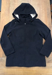 Women's Black London Fog Jacket | Removable Fleece Lined Hood Medium Coat - Picture 1 of 10