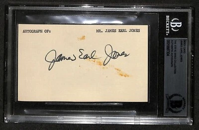 Vintage Signed James Earl Jones Voice Actor Darth Vader Index Card BECKETT - Image 1 of 3