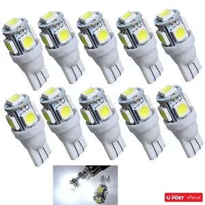 10x T10 194 168 SMD 5050 LED Car Wedge Tail Side Parking Light Globe 12V - WHITE - Picture 1 of 4