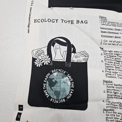 Bolso de Mano Vintage 2008 VIP Cranston Print Works Ecology Lona Patrón Tela Negro Foto 1 de 4