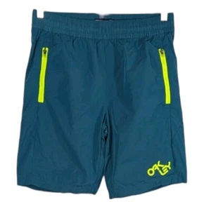 Oakley Board Shorts Swim Trunks Mens Medium 31 Blue Green Yellow Teal Turquoise - Picture 1 of 13