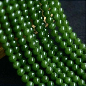 Perline sfuse pietre preziose rotonde giada verde nefrite naturale 4/6/8/10/12/14 mm PL673 - Foto 1 di 9