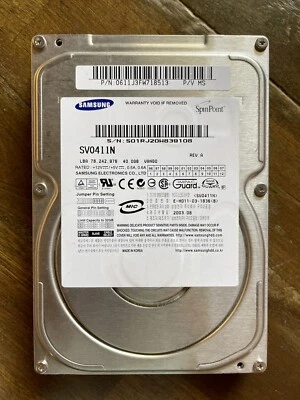 SV0411N, FW 100-11, P/V SFN, Samsung 40GB IDE 3.5 Hard Drive - Image 1 of 3