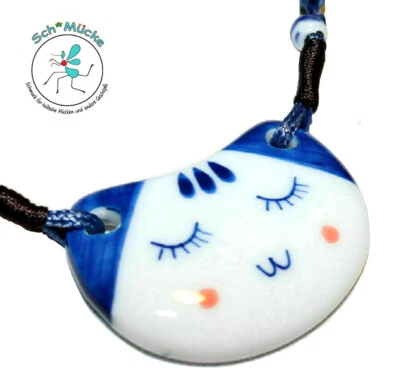 Halskette Katze Keramik Ethnisch Retro Kunst Amulett Glücksbringer Geschenkidee - Bild 1 von 3