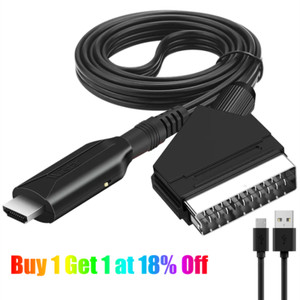 Portable SCART To HDMI Converter Cable Audio Video Adapter SCART DVD For HD TV