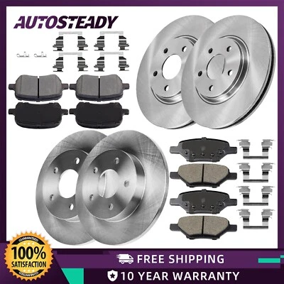Front Rear Brake Rotor Ceramic Brake Pad Kit for Chevy Malibu Pontiac G6 - Image 1 of 4