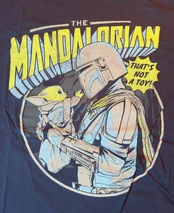 STAR WARS MANDALORIAN BABY YODA GROGU NAVY BLUE M MEDIUM T-SHIRT NWOT - Picture 1 of 2