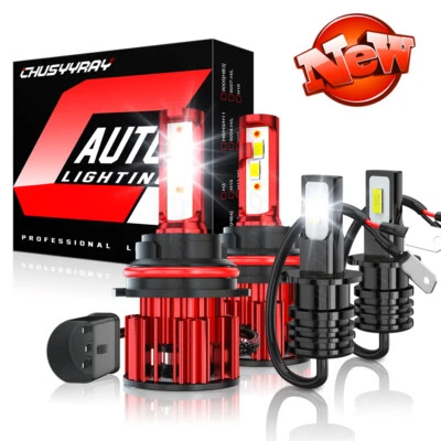 For Chrysler Intrepid 1993-1997 6000K LED Headlight + Fog Lights Bulbs Combo 4pc - Image 1 of 4