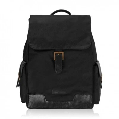 Herrenrucksack schwarz für Schule A4 Laptop Rucksack Reise vegan Paolo Peruzzi E - Bild 1 von 4