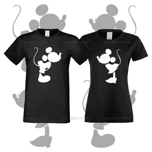Matching T-shirt Mice In Love Set For Her And Him Cotton Adult Black Family Tees - Picture 1 of 13