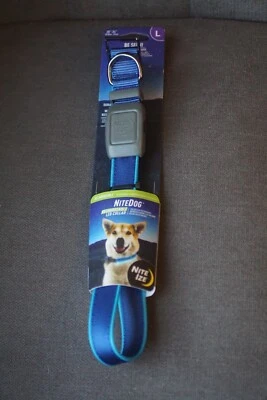 Coleira de cachorro NiteDawg recarregável luz LED flexível grande 20-24" nova na caixa - Imagem 1 de 4