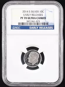2014-S .9 Silver Roosevelt Dime Early Releases NGC PF70 Ultra Cameo - Picture 1 of 2