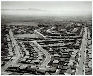 1963 Pressefoto Luftaufnahme des Straßenbahnverkehrs in Las Vegas, Nevada - Bild 1 von 2