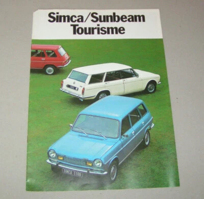 Depliant / Brochure Chrysler Simca Sunbeam-Tourisme - Edizione 1974 - Immagine 1 di 2