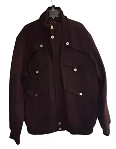 Coogi Jacket Coat Mens 2XL Brown Gold Snap Bomber Wool Blend - Picture 1 of 13