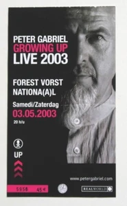 PETER GABRIEL : billet concert ticket stub BELGIQUE Bruxelles 03/05/2003 Genesis - Picture 1 of 2