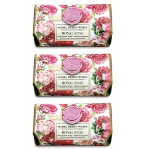 Set/3 Michel Design Works Lg 8,7 Oz. handwerkliche Badeseife Royal Rose - Bild 1 von 1