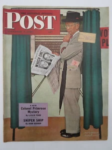 THE SATURDAY EVENING POST MAGAZINE, NOVEMBER 4, 1944 (NORMAN ROCKWELL ELECTION - Imagen 1 de 4