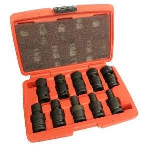 10pc 1/2" Drive SAE Shallow Universal Impact Joint Socket Set - Picture 1 of 3