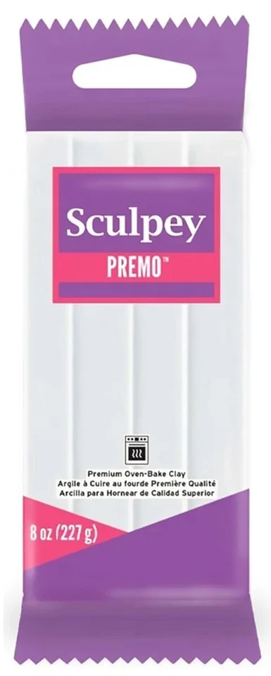 Sculpey Premo Polymer Clay White 8oz Block Premium Oven Bake - Image 1 of 1