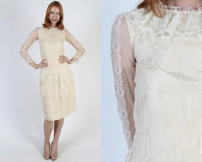 Vestido De Colección Country Elegance Cottagecore Transparente Cintura Caída Deco Pradera Campesino Foto 1 de 4