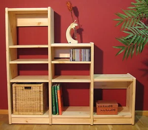 Stufenregal Regal Kiefer massiv, H 120/50x130x35 cm, flexibel & erweiterbar - Bild 1 von 6