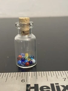 Lot Of 25 Miniature Artisan Hand Made Marbles J. R. Hooper in Glass Jar Y - Picture 1 of 3