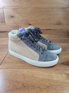 Tenis Sherpa para mujer P448 estrella top alto gris gamuza marrón claro talla 38 EE. UU. 7,5-8 - Imagen 1 de 12