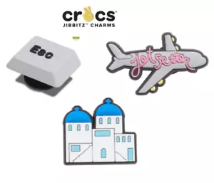 Genuine CROCS Jibbitz [Jet Setter+ ESC. Key+ SANTORINI ] 3 pcs *US-tariff Paid - Picture 1 of 6