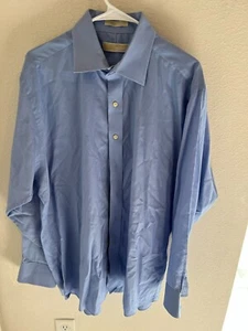 MICHAEL KORS-SIZE 17 1/2 34-35 SOLID BLUE SHIRT FOR MEN - Picture 1 of 1