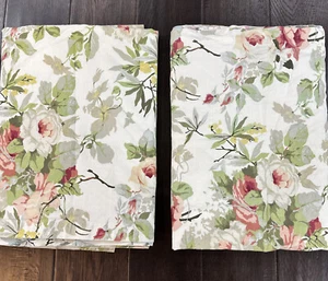Tenda Nucleo Casetta Rosa Floreale 80,5” Set di 2 Pannelli Shabby Chic - Foto 1 di 11
