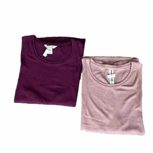 Lot Of 2 Athleta Tank Tops Womens S Well Rested Mauve & Plum Athleisure Lounge - Picture 1 of 8