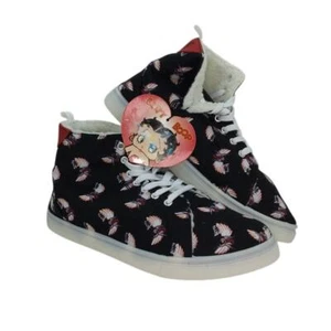 Betty Boop NEW w/Tags Womens High Top Black w/Graphics Sneakers - sz. 7 - Picture 1 of 6