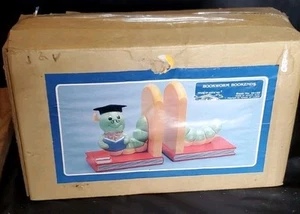 Vintage Bookworm Bookends by House Of Lloyd, Taiwan NIB! - Picture 1 of 3