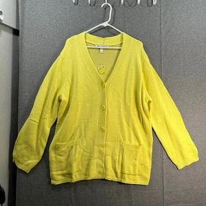 Girl With Curves Button-Front V-Neck Cardigan Lemon Size Large - Picture 1 of 9