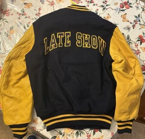 Vintage Late Show David Letterman Wool/Leather Varsity Jacket Large - Picture 1 of 10