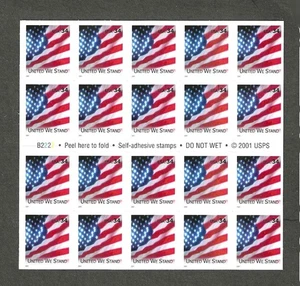 #3549a 34c FLAG ISSUE BOOKLET OF 20 MNH UNFOLDED - Picture 1 of 1