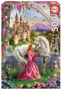 NEW Educa Jigsaw Puzzle 500 Pieces 10+ Ages Fairy and Unicorn - Picture 1 of 2
