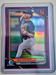 2024 Bowman Brandon Sproat Purple Refractor #/250 - Rookie - Mets - Picture 1 of 2