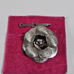 Vintage Frederick & Nelson Anstecknadel Brosche Schal Clip poliert und strukturiert  - Bild 1 von 4