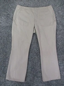Old Navy Pants Womens 12 Khaki Beige Straight Leg Casual 100% Cotton 32x25 - Picture 1 of 10