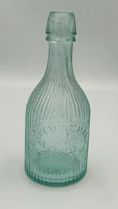 Antique C. CLEMINSHAW Ribbed Soda Bottle Troy, New York - Picture 1 of 11