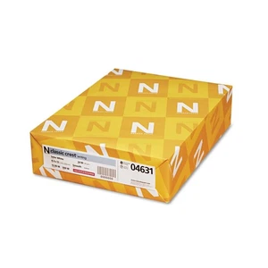 Neenah Paper 04631 CLASSIC CREST Paper, 24lb, 97 Bright, 8 1/2 x 11, Solar White - Picture 1 of 4