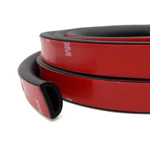Foam Rubber Seal Strip, Self-Adhesive D Shape EPDM Rubber Weather Stripping - Picture 1 of 7