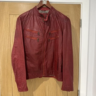 Gorgeous Marlboro Classics Mens Red  Leather Jacket Size XLARGE never worn  - Image 1 of 4